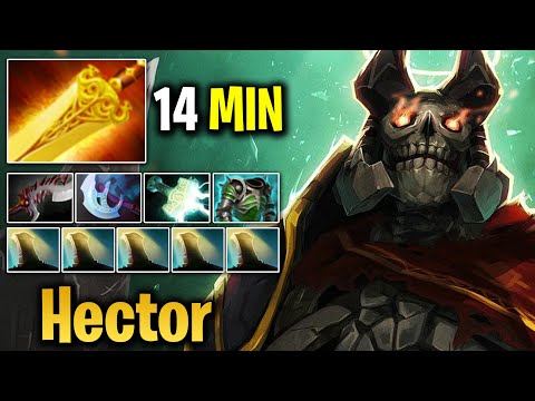 Hector - Wraith King 7.24 FIRST ITEM RADIANCE  WK Jungle Farming Guide Dota 2 Pro Gameplay