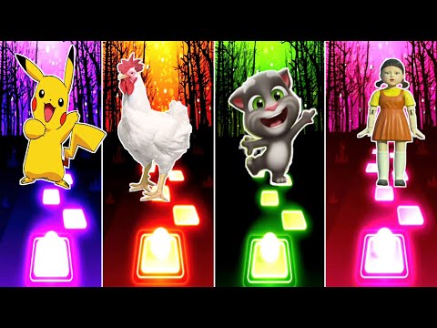 Pikachu - Chicken Song - Talking Tom - Squid Game