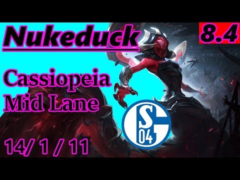 Nukeduck as Cassiopeia Mid Lane - S8 Patch 8.4 - EUW Challenger - Full Gameplay