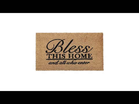 Kokos Fußmatte "Bless this Home" Schwarz - Braun - Naturfaser - Kunststoff - 75 x 2 x 42 cm