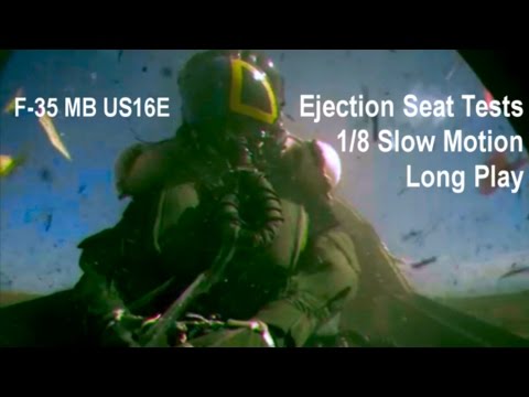 F-35 MB US16E Ejection Seat Tests 1-8 Slow Motion Long Play