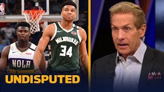 Download the video "Skip Bayless reacts to Zion Williamson facing Giannis Antetokounmpo last night | NBA | UNDISPUTED"
