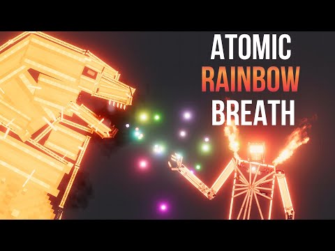 Burning Godzilla but with Atomic Rainbow Breath - People Playground 1.22