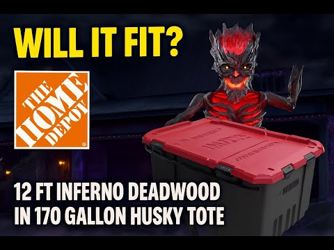 Will it fit?! Episode #2 - 12 Foot Home Depot Deadwood Skeleton in a 170 Gallon Tote? Storage Test