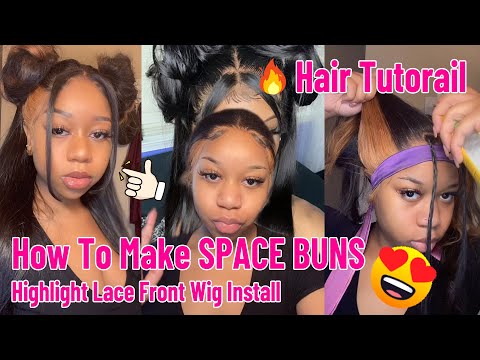 Hair Tutorail | How To Make SPACE BUNS😸😸 | Highlight...