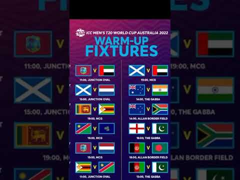 ICC Men's t20 World cup 2022 Warm Up Fixtures Schedule ||
