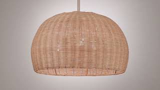 Watch A Video About the Possini Euro Fitzwilliam Brass and Wicker 3 Light Ceiling Light