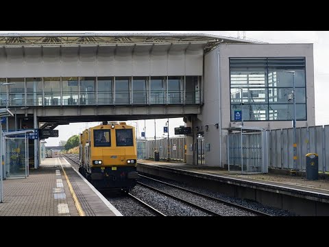 Irish Rail MPV 790 Weedsprayer passes through Adamstown Station, Co Dublin.