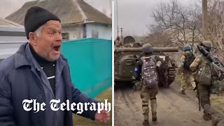 &#39;We were waiting for you&#39;: Ukrainian soldiers welcomed as they retake village in Chernihiv region