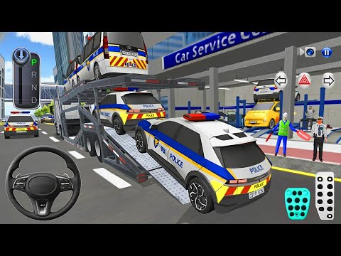 Police Cars Transport to Parking Garage by Trailer Truck🅿️ 3D Driving Class 2026 - Android Gameplay🎮
