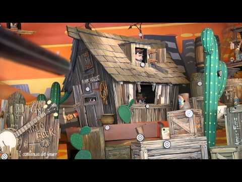Video del juego de disparos en la atracción Rustler Shootin' en Disneyland París