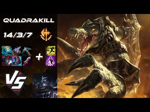 TOP Renekton vs Shen [QUADRAKILL] - NA Challenger Patch 25.21