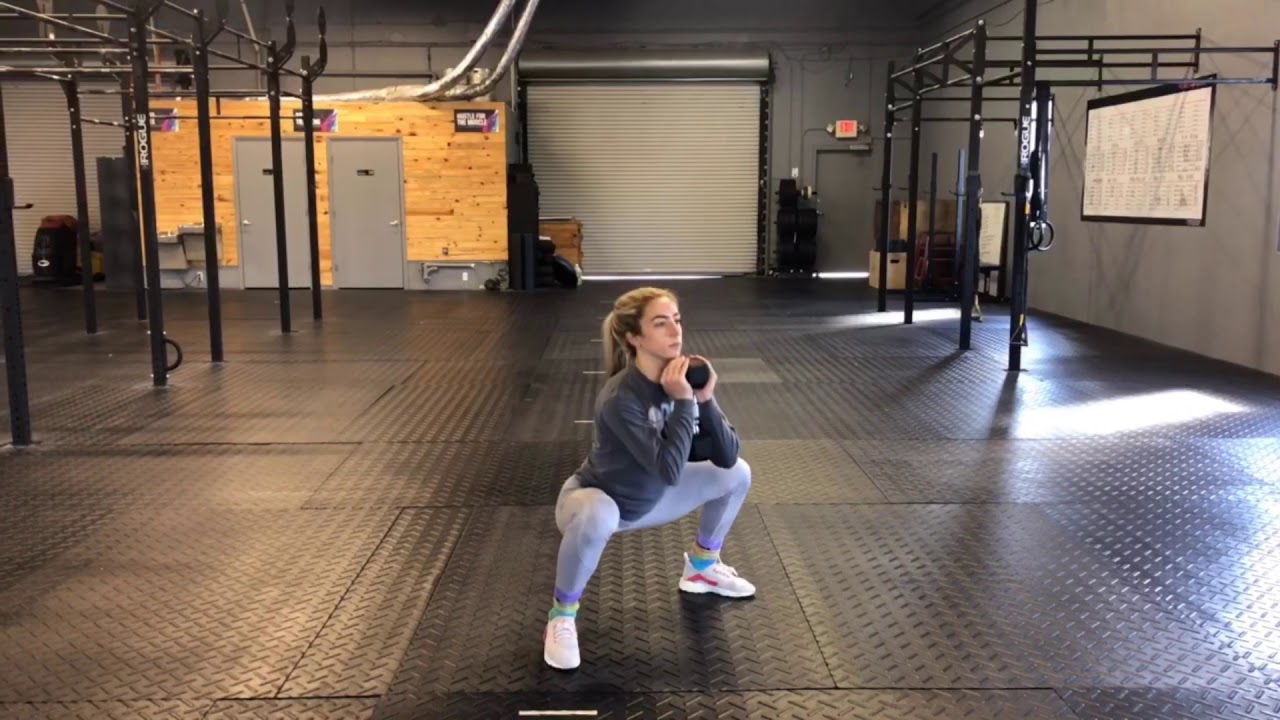 Sumo Stance Dumbbell Goblet Squat - YouTube