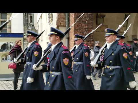 Parade of changing guards at Prague Castle