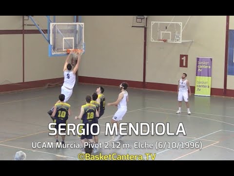 SERGIO MENDIOLA (´96). UCAM Murcia Pivot 2,12 m. (Elche 06/10/1996) BasketCantera.TV