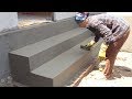 Amazing Techniques Construction Rendering Sand and Cement For Brick Steps