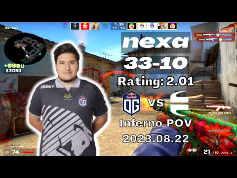【CSGO POV】nexa (33-10) rating:2.01 OG vs EYEBALLERS (Inferno) | Pinnacle Cup V