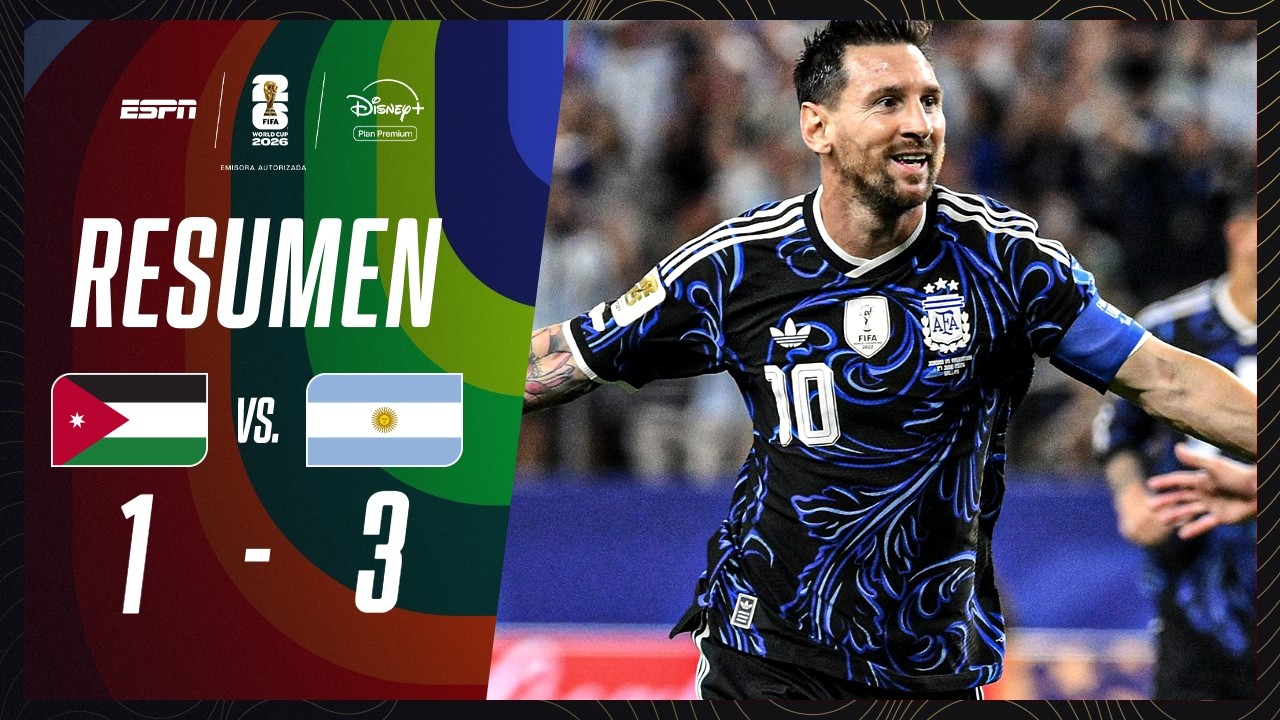 CÓSMICO GOL DE MESSI DE TIRO LIBRE Y LIDERATO DE ARGENTINA | Jordania 1-3 Argentina | RESUMEN | M71
