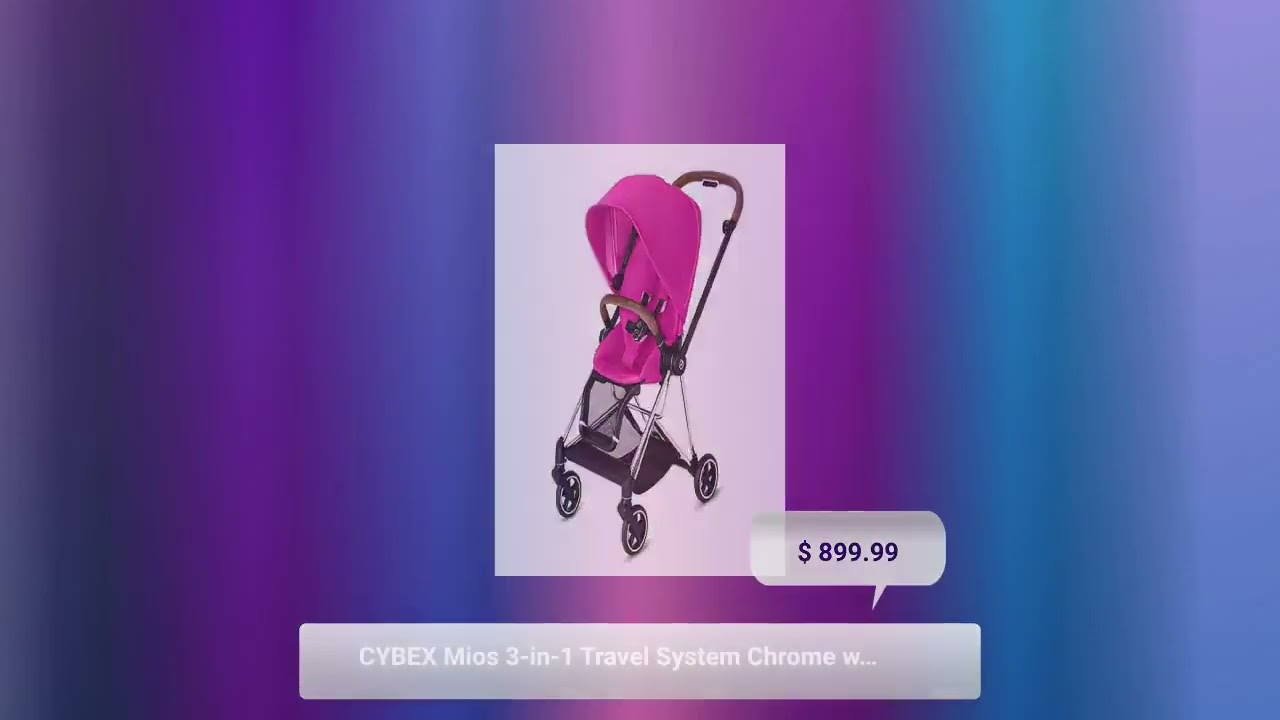 CYBEX Mios 3-in-1 Travel System Chrome with brown details Baby Stroller – Fancy Pink