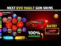 NEXT EVO VAULT FREE FIRE COBRA MP40 M1014 RETURN DATE UPCOMING EVO VAULT GUN SKINS REVIEW