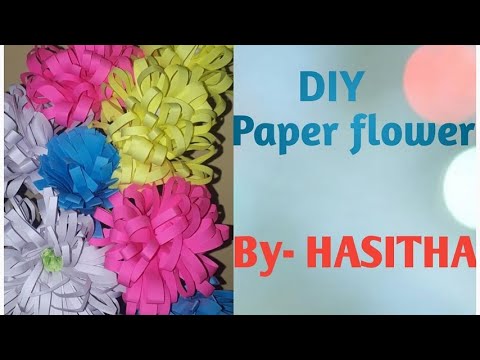 DIY Paper Flower by Hasitha| DIY| Paper flower| Bhavya Hasitha