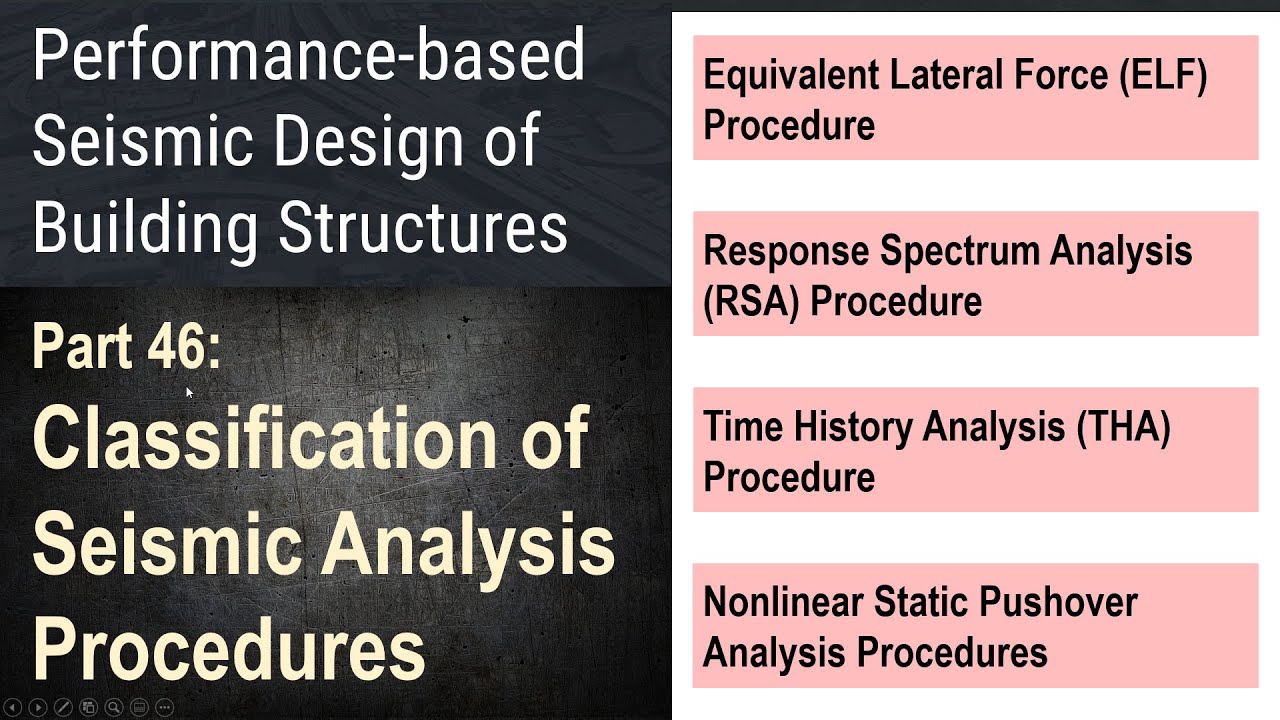 46 - Classification of Seismic Analysis Procedures