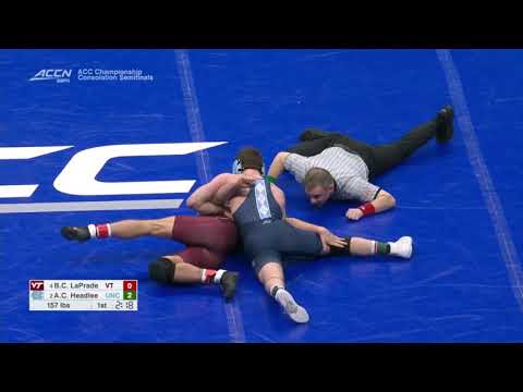 157lbs AC Headlee (North Carolina) fall BC LaPrade (Virginia Tech)