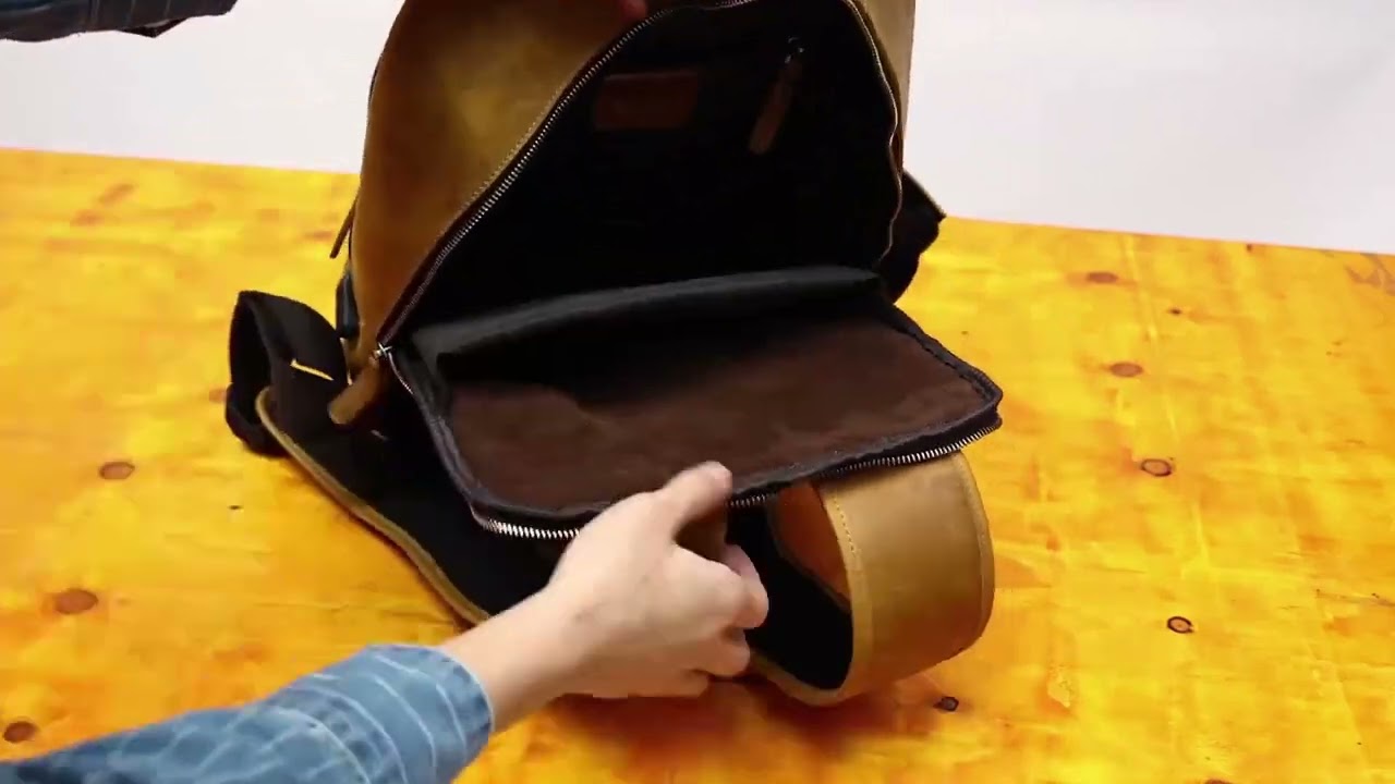 The Square Small Leather Backpack