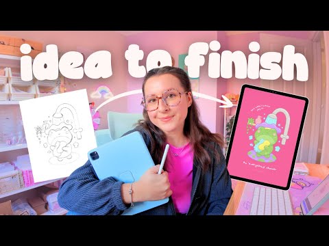 how I illustrate a design from start to finish ✍️ studio vlog & new collection reveal 🌿