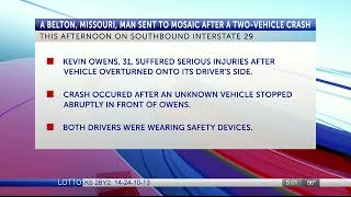 A Belton, Missouri, man sent to Mosaic after a two-vehicle crash