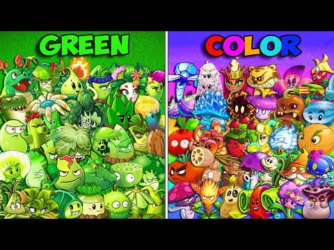 Team GREEN Plant vs All COLOR Plants - Who Will Win? - Pvz 2 Team Plant vs Team Plant