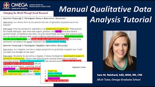 Manual Qualitative Data Analysis Tutorial - Creswell & Poth