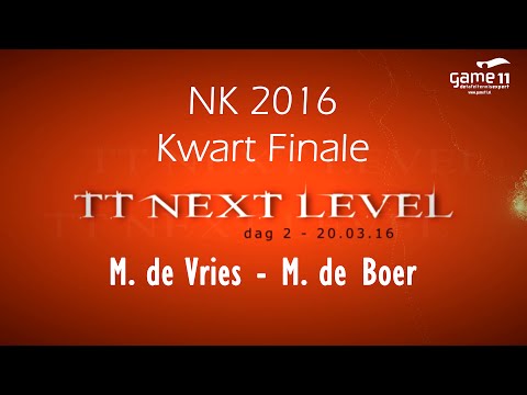 NK 2016 Kwart Finale: Martijn De Vries - Michel De Boer
