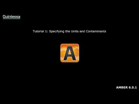 AMBER Tutorial 1: Specifying the Units and Contaminants