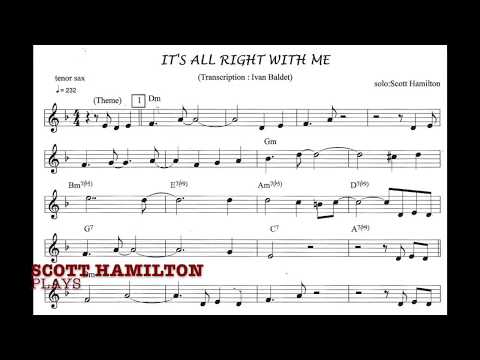 Scott Hamilton plays It's All right With Me - Solo Transcription