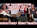 🍩 DODGE CHIEF DONUT MAKER COMPETITION 🍩 - TOP 10 to TOP 5, TOP 5 to TOP 2 - All in 1 Video 🍩😎👍
