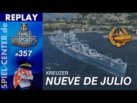 World of Warships Replay #357: Nueve de Julio [ ohne Reichweite gegen T9 ]