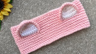 Crochet Kitty Ears Headband Tutorial