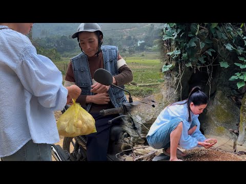 Hong visits a neighbor to learn about plant seedlings and discuss repairing the road