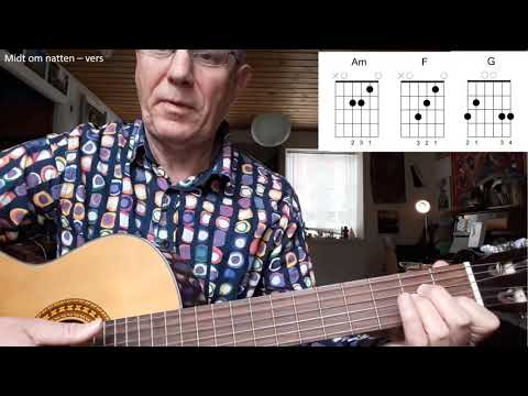 Guitar   Midt om natten   Am   Akkorder    vers