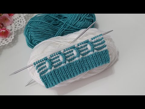 İki renkli çok güzel yelek patik bere örgü modeli / two color knitting crochet