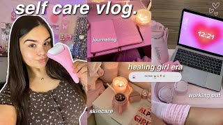 SELF CARE VLOG 🧘🏼‍♀️ healing era, journaling, skincare, hair care, glow up + facemasks