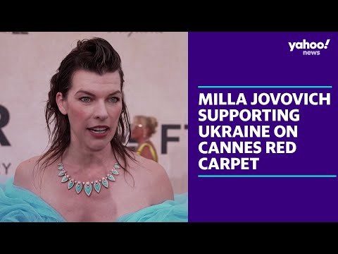 Milla Jovovich supporting Ukraine on the Cannes red carpet | Yahoo Australia