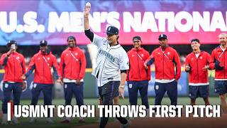 USMNT head coach Mauricio Pochettino throws out first pitch at Blue Jays-Mariners | MLB on ESPN
