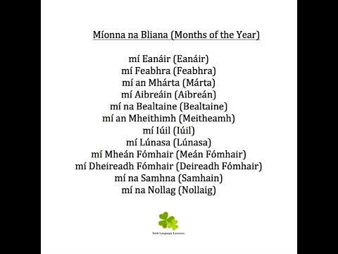 Míonna na Bliana (Months of the Year)