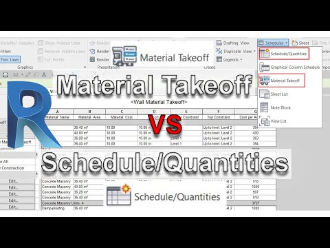 Material Takeoff vs Schedule/Quantities in Autodesk Revit + A Step by Step Guide to Cost Calculation