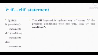 if...elif statement in python