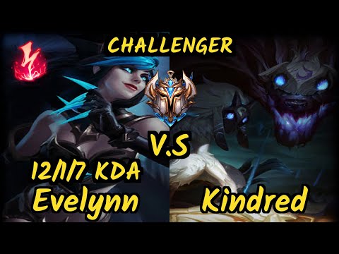 MSF Maxlore (EVELYNN) vs KINDRED - 12/1/7 KDA JUNGLE CHALLENGER GAMEPLAY - EUW