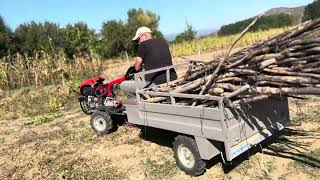 Bolat çapa makinesi ile tarladan odun tasima #köyhayatı #köy #köydeyaşam #tracto