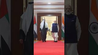 Download lagu PM Modi receives UAE President HH Sheikh Mohamed bin Zayed Al Nahyan at 7 LKM | #shorts mp3